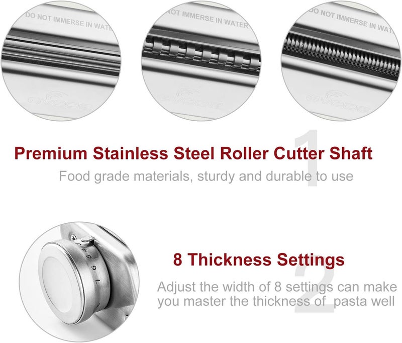 GVODE Pasta Attachment for KitchenAid Stand Mixer Included Pasta Sheet Roller, Spaghetti Cutter and Fettuccine Cutter Pasta Maker Stainless Steel Accessories 3Pcs by - Image 3